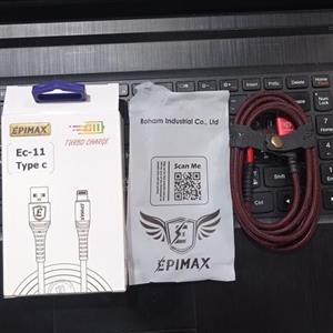 کابل شارژ ( دار ) سی epimax ec-11 ، پاراگرایدری (سیم بکسلی) ، قرمز ، فست شارژ ، محکم و  یکساله