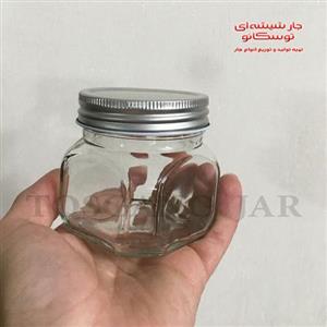 بانکه شیشه ای مدل کتیبه با درب کانتینری سایز5