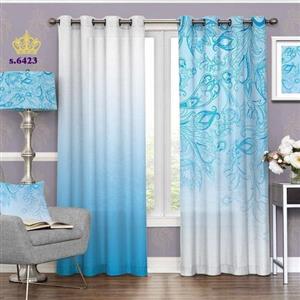 پرده پذیرایی دو قواره پانچ اسلیمی طرح بته جقه کد S6423