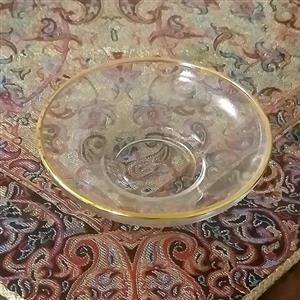 نعلبکی دورطلایی شیشه ای 6 عددی(یک دست)