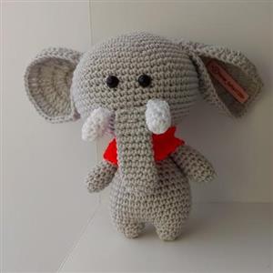 عروسک قلاب بافی فیل طوسی