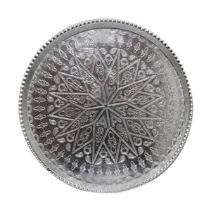 سینی چایخوری مسی گرد طرحدار سایز 3 زنجان با کیفیت عالی