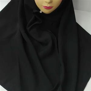 مقنعه پفی کرپ ساده رنگ مشکی