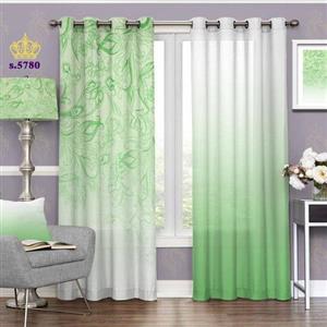 پرده پذیرایی دو قواره پانچ اسلیمی طرح بته جقه زمینه رنگی کد S5780
