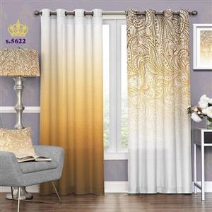 پرده پذیرایی دو قواره پانچ اسلیمی طرح بته جقه کد S5622