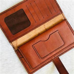 کیف پول پالتویی دست دوز چرم طبیعی بهترین کیفیت چرم گاوی درجه یک کیف کتی سه لَت
