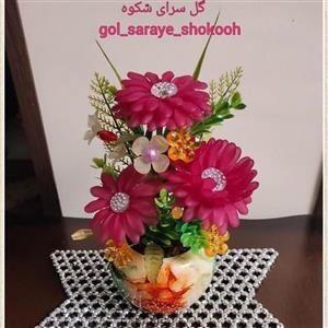 گلدان زیبای مارگاریت سرخابی، با گلدان چینی_ سرامیکی.