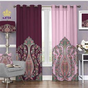 پرده پذیرایی دو قواره پانچ اسلیمی طرح بته جقه کد S4724
