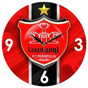 ساعت دیواری گرد مدل 1087G طرح پرسپولیس سایز 30