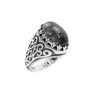 انگشتر نقره روتایل مویی معدنی 