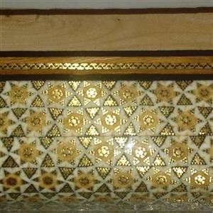 جعبه دستمال کاغذی خاتم طرح تخمه دار