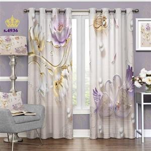 پرده پذیرایی دو قواره پانچ منظره طرح قوی های عاشق کد S4936