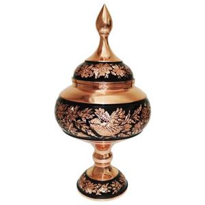 شکلات خوری مس و الماس تراش(گز خوری) قندان پایه دار 