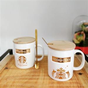ماگ استارباکس درب چوبی