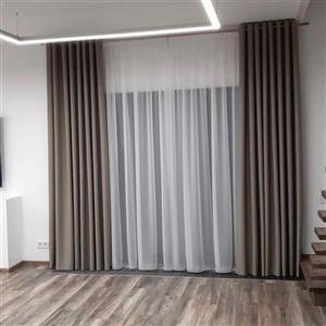 پرده کامل پانچ عرض 3 ارتفاع 280 دو عدد مخمل فرانسوی و حریر