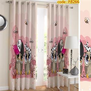 پرده اتاق خواب کودک دو قواره پانچ طرح جغد کد P8266
