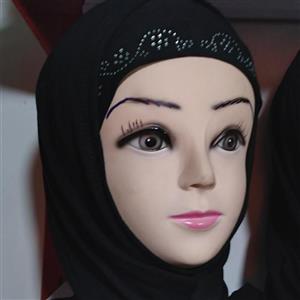 مقنعه دخترانه حجابی نگین دار نخی درجه یک