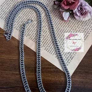 گردنبند و دستبند کارتیر.استیل و رنگ ثابت. نقره ای.