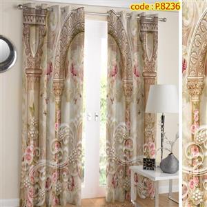 پرده پذیرایی دو قواره پانچ طرح کتیبه کد P8236