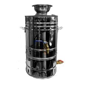 سماور صنعتی هیئتی بشکه ای بزرگ رستوران 33 لیتری گازی استیل کار
