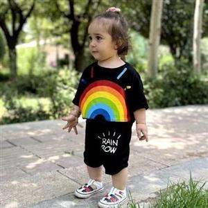 کراپ شلوارک دخترانه رنگین کمان