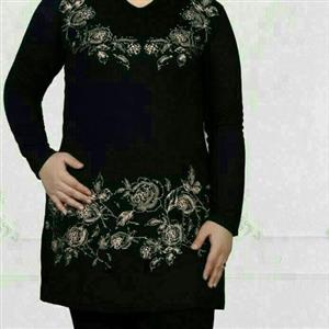تونیک مشکی نگین دار زنانه