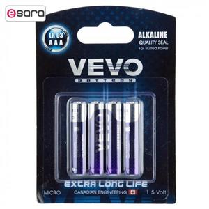 باتری نیم قلمی ویوو مدل Alkaline LR03 بسته 4 عددی