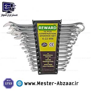 ست آچار 12 عددی پلکانی یکسر رینگ کروم وانادیوم ریوارد REWARD 1715