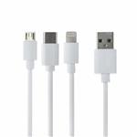 کابل شارژ USB به USB-C/ لایتنینگ/ microUSB آرسون مدل T 3 طول 1 متر\n رنگ سفید با قابلیت فست شارژ  (رنگ سفید)\n