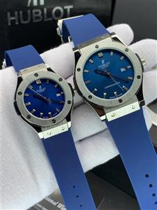 ساعت ست زنانه مردانه هابلوت بند رابر مشکی بدنه طلایی با کیفیت+ hublot