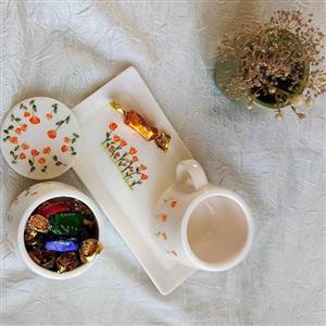 ست چای خوری تک‌ نفره سرامیکی دست ساز کد 321