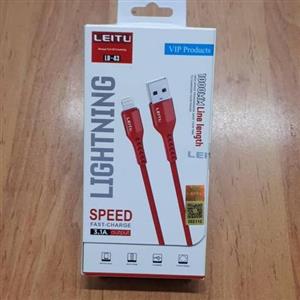 کابل لیتو 3.1 آمپر مدل LD-43 فست شارژ یو اس بی به لایتنینگ یک متری