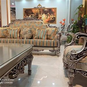مبل کلاسیک نه نفره گلایول مناسب خانواده های علاقه مند به مدل کلاسیک 