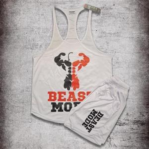 ست رکابی شلوارک سوزنی بست مود(سفید ایکس لارج)