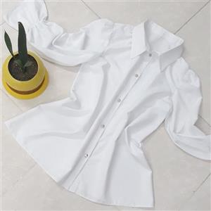 شومیز سفید  و قرمزدکمه خور  و جلو بسته یقه مردانه  و یقه  کروباتی