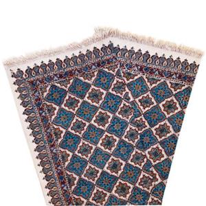 قلمکاری  سفره 6نفر یارومیزی قلمکار 4 نفره طرح خشتی آبی کیفیت اعلا 