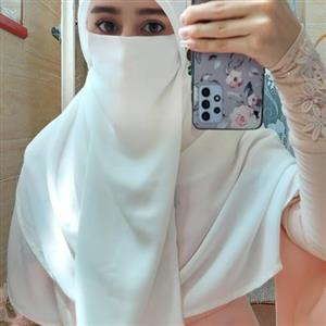 روبند نقاب صورت کرپ حریر در رنگ های مختلف مشکی جت بلک و سفید و ...