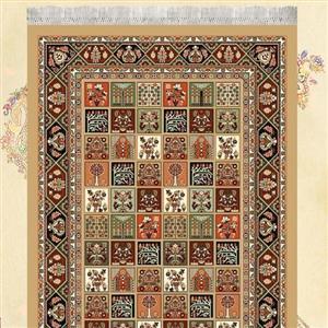 گلیم فرش کاشان طرح خشتی بادامی4متری(4×1)