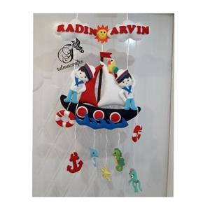 آویز اسم اتاق کودک پسرونه طرح ملوانی تم دریایی
