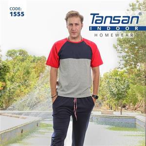 ست لباس راحتی تیشرت و شلوار اسلش مردانه ایندور مدل 1555