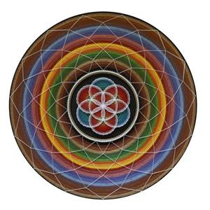 تابلو میخ و نخ مدل ماندالا 3 بعدی طرح رویش دانه حیات کد SAM-0011