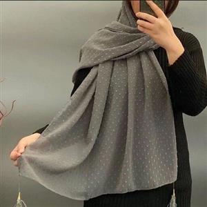شال ساده تک رنگ طوسی روشن