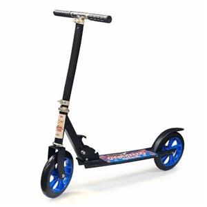 اسکوتر حرفه ای اکشن مدل 200 میل رنگ ابی مشکی چرخ ژله ای هایپر