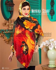 روسری مشکی حریر نخ