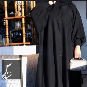 مانتوعبایی عربی ساده کرپ الیزه تولیدی حجاب سُندُس