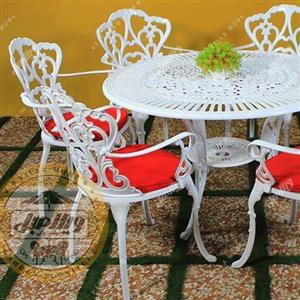 میز و صندلی باغی آلومینیومی مدالیوم دسته دار چهار نفره\n\n