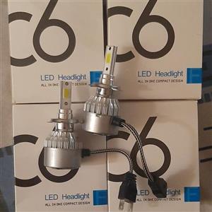 هدلایت سی 6  C6 رنگ سفید بسته دو عددی پایه h7  H7