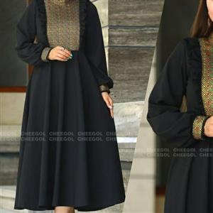 مانتو پیراهنی مشکی مازراتی قواره دار  کیفیت بالا