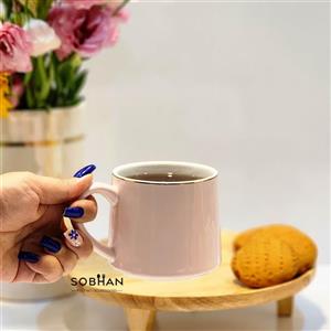 ماگ سرامیکی سفید لب طلا