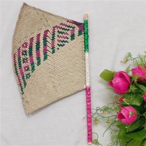 بادبزن حصیری کبابی دسته نوارپیچحراااج